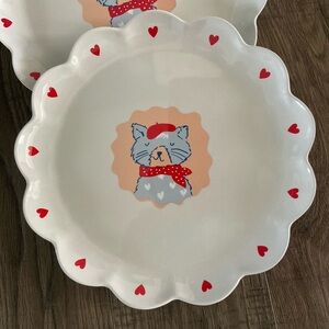 ‘Pillowfort’ melamine plates, brand new, Target, cats with scarf, set of 6